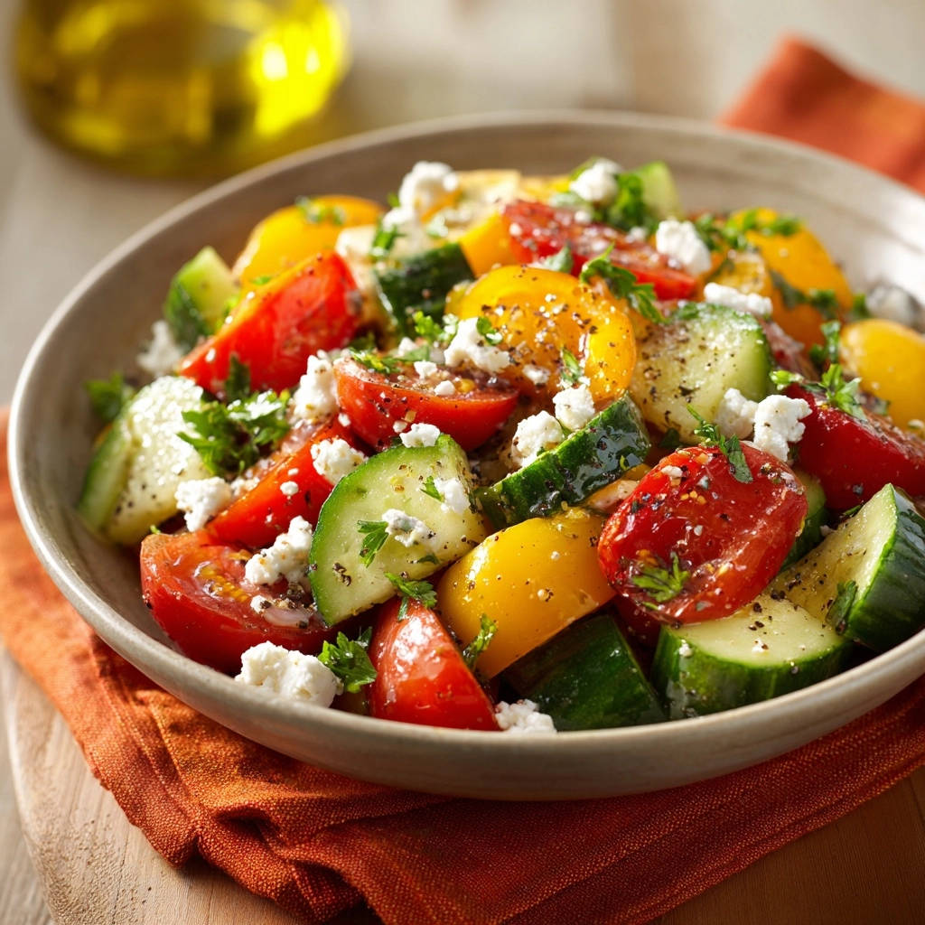 Zomerse tomaat-komkommer-feta salade: nooit meer waterig!