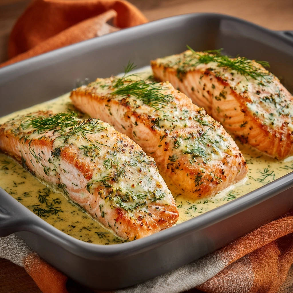Sapige zalm in romige dille-citroen saus: jouw geheim voor onweerstaanbaar zachte filets