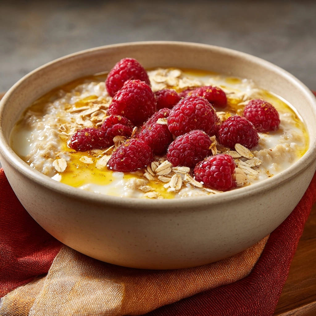Romige haverpap met frambozen en honing: nooit meer waterig!