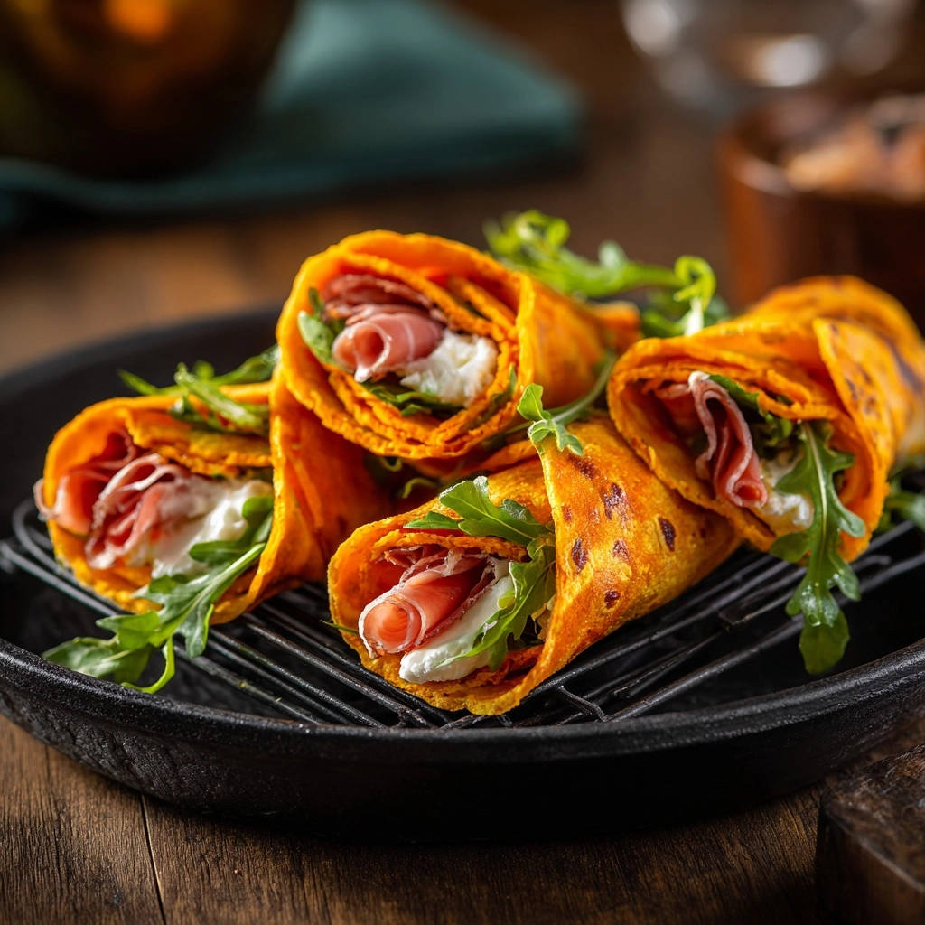 Gouden Ham-Rucola-Wraps met Burrata: Hun Geheim voor Soepelheid