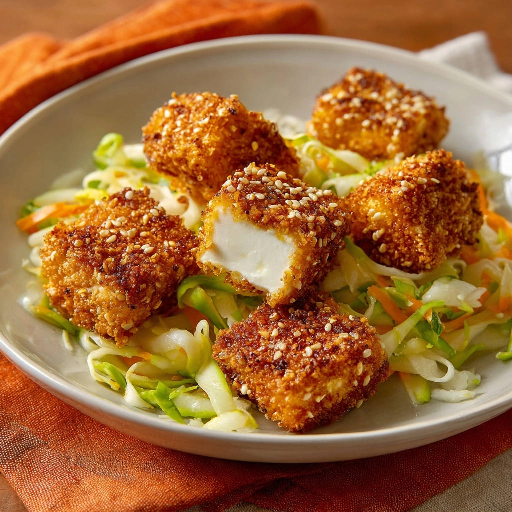 Knapperige sesamtofu op groente-noedels – Zo lukt hij perfect!