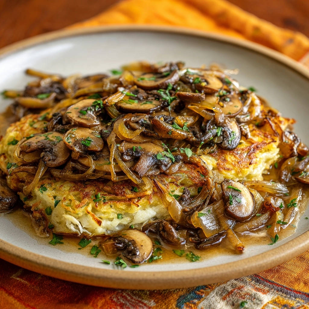Kartoffelpuffer met champignonroomsaus: Eindelijk knapperig!