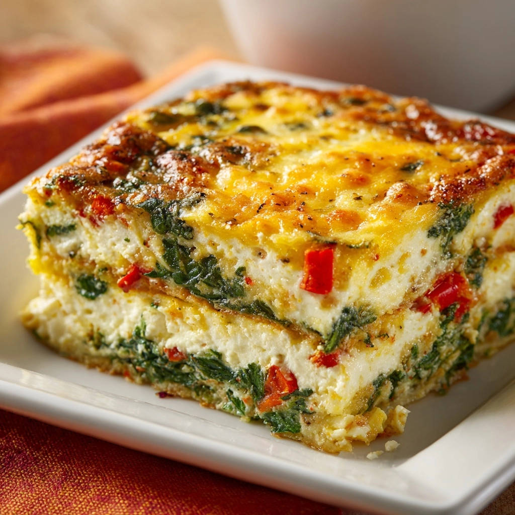 Gelaagde Eierovenschotel met Spinazie en Paprika: Saftig & Luchtig (Nooit Meer Droog!)