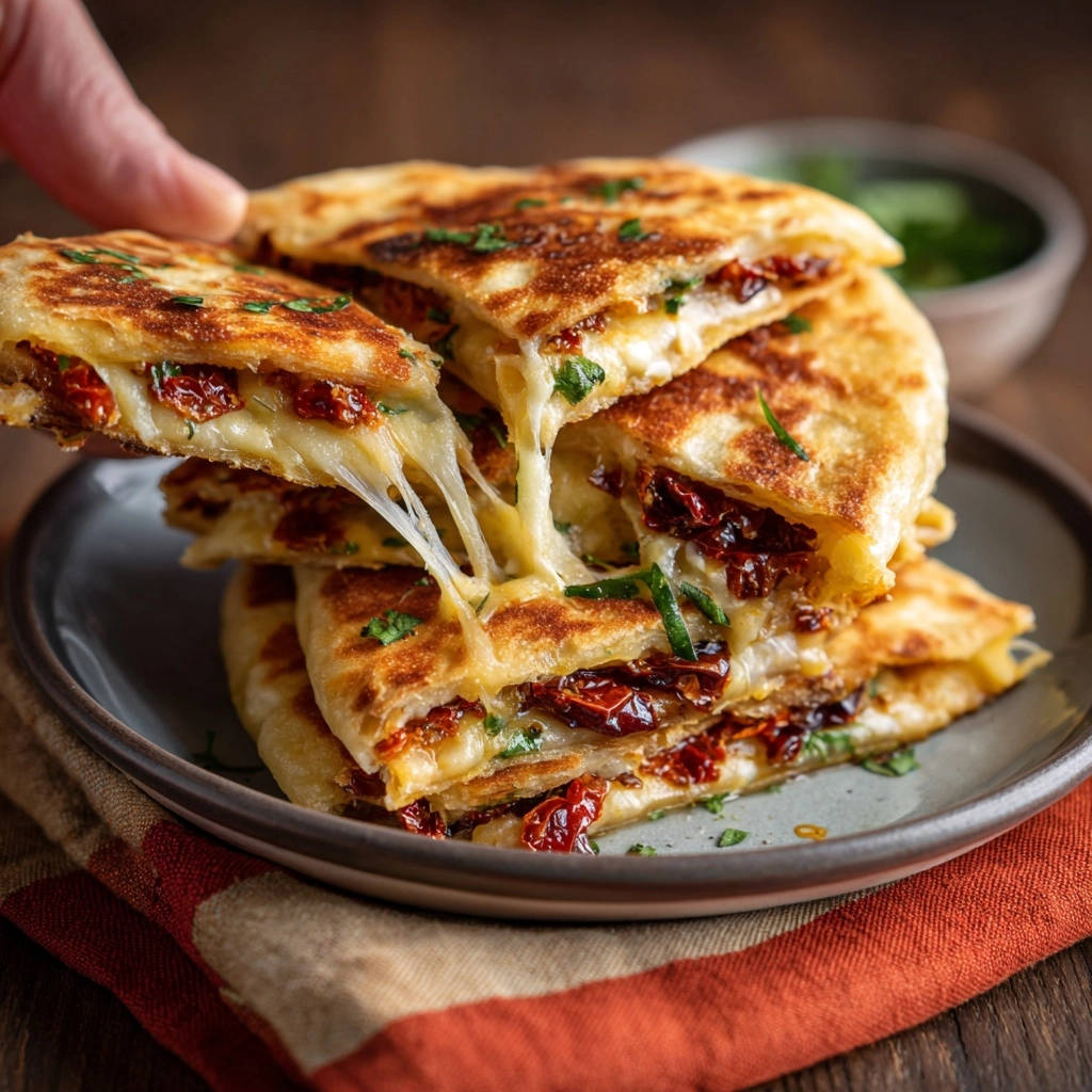 Gevulde pita met kaas en tomaten: zo smelt de kaas perfect!