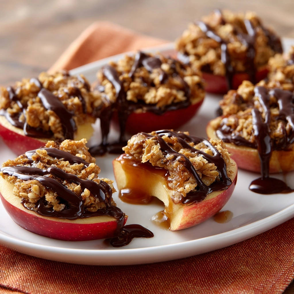 Appel-Crumble-Helften met Karamel & Chocolade: Vochtig & Krokant