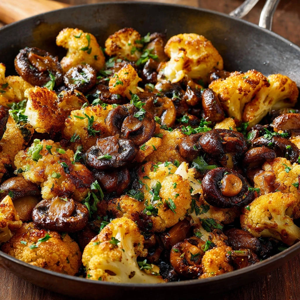 Gebakken Bloemkool met Champignons: Het Geheim van de Roostervlokken