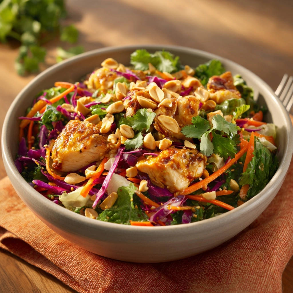 Aziatische pindakip-salade: nooit meer droge kip!