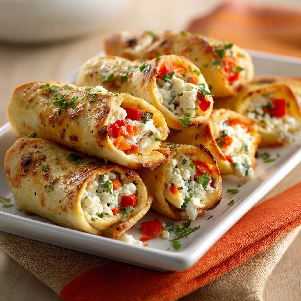 Gevulde feta-paprikarolletjes: krokant & sappig – een genotmoment