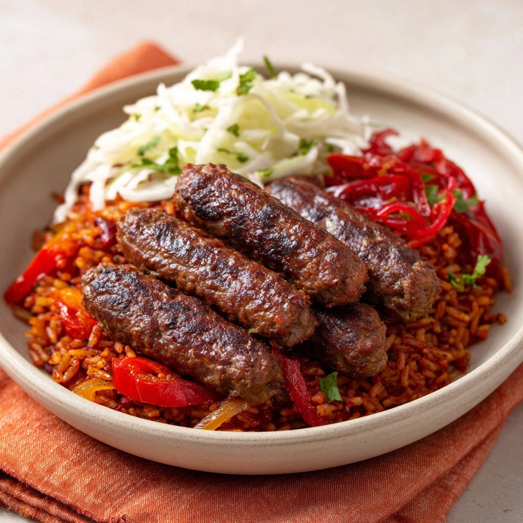 Sappige Köfte met kruidige rijst en verse salade: meesterlijk mals